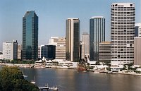 Brisbane - please note the replica of James Cook "Endeavour" 