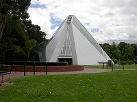 Bicentennial conservatory and a fountain