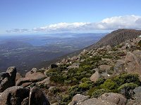 "Organ Pipes" and view to the South: Kingston and Bruny Island