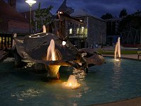 Fountain in Salamanca Square at night