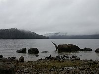 Cynthia Bay - a cloud on Travellers Range