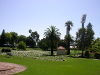Queen's Gardens and the lights of WA Cricket Ground